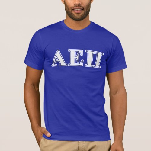 Alpha Epsilon Pi White and Blue Letters T_Shirt