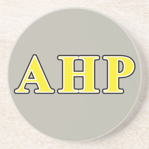 Alpha Eta Rho Black and Yellow Letters Drink Coaster