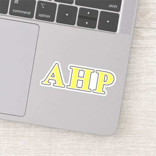 Alpha Eta Rho Black and Yellow Letters Sticker