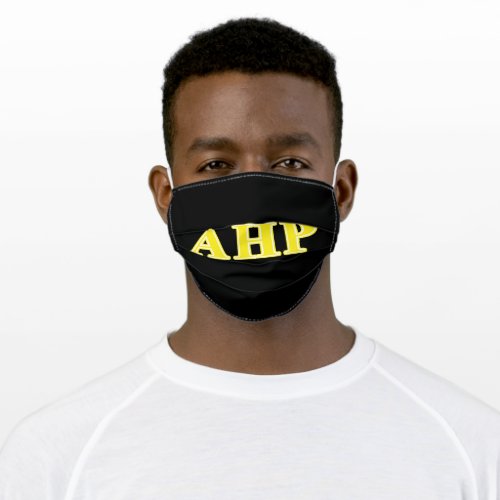 Alpha Eta Rho Yellow Letters Adult Cloth Face Mask