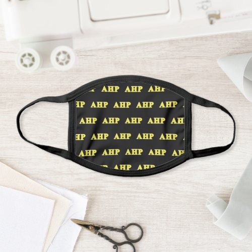 Alpha Eta Rho Yellow Letters Face Mask