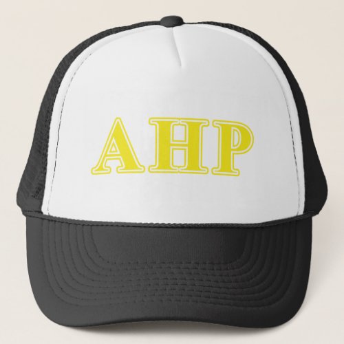 Alpha Eta Rho Yellow Letters Trucker Hat