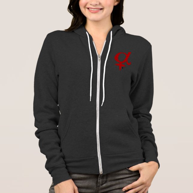 Alpha Female Symbol Zip  Hoodie (Front)