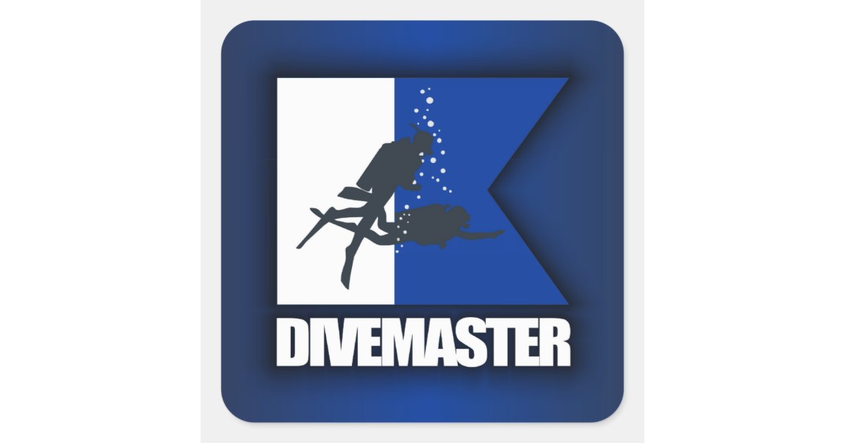 Alpha Flag (Divemaster) Square Sticker | Zazzle