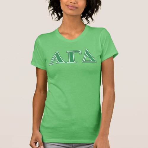 Alpha Gamma Delta Green Letters T_Shirt