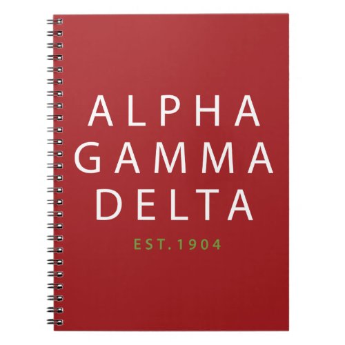 Alpha Gamma Delta Modern Type Notebook