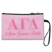 Alpha Gamma Delta Pink Letters Wristlet Wallet at Zazzle
