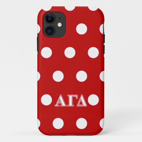 Alpha Gamma Delta Red and White Letters iPhone 11 Case