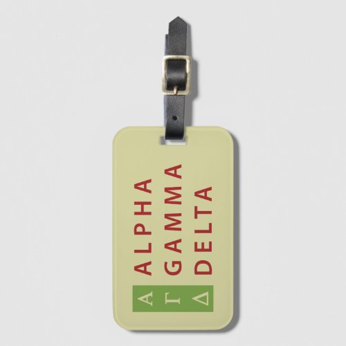 Alpha Gamma Delta Stacked Luggage Tag