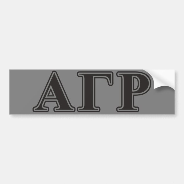 Alpha Gamma Rho Black Letters Bumper Sticker (Front)