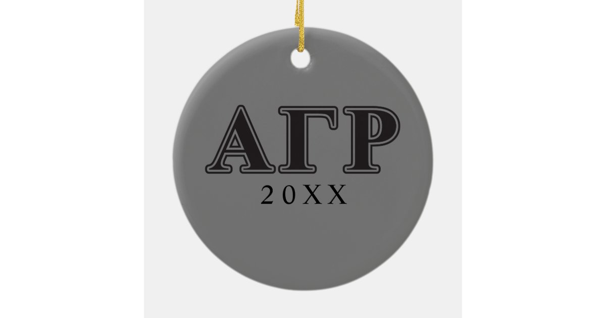 Alpha Gamma Rho Black Letters Ceramic Ornament | Zazzle