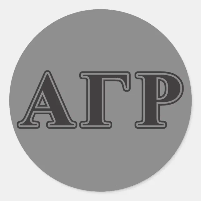 Alpha Gamma Rho Black Letters Classic Round Sticker | Zazzle