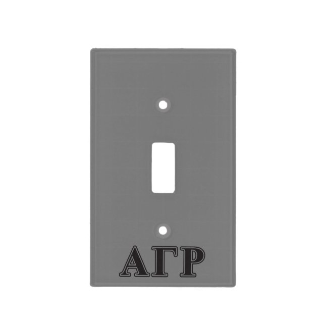 Alpha Gamma Rho Black Letters Light Switch Cover (Front)