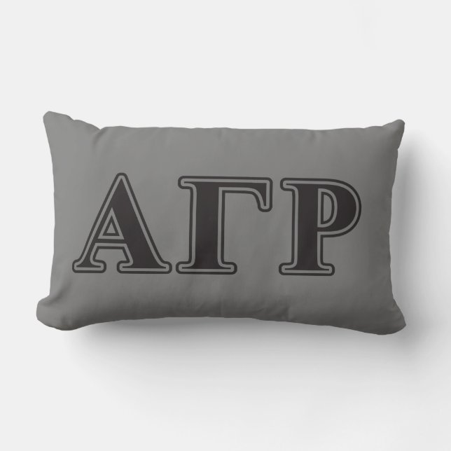 Alpha Gamma Rho Black Letters Lumbar Pillow (Front)