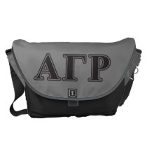 Alpha Gamma Rho Black Letters Messenger Bag