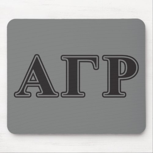Alpha Gamma Rho Black Letters Mouse Pad