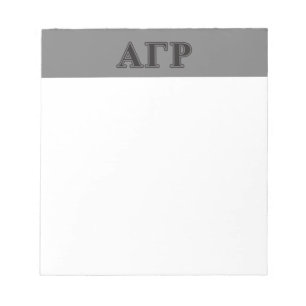 Alpha Gamma Rho Black Letters Notepad