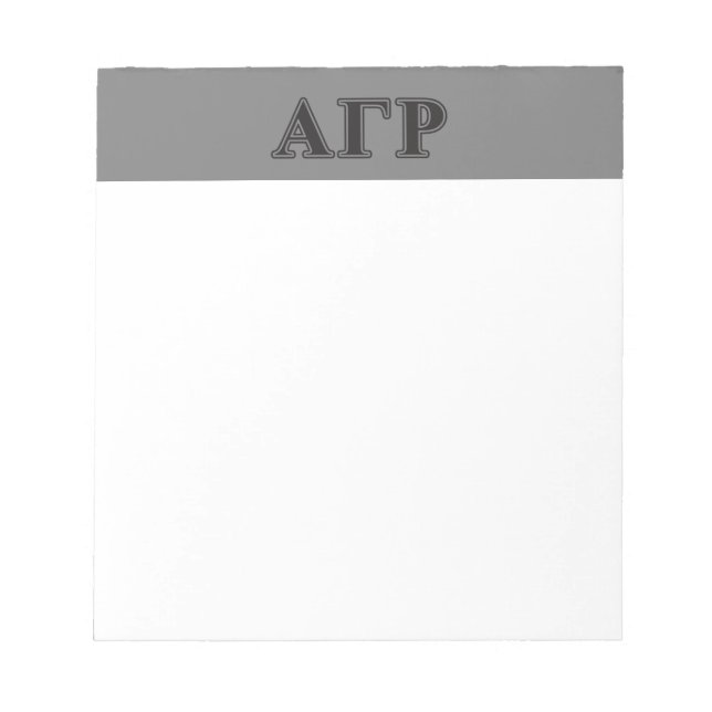 Alpha Gamma Rho Black Letters Notepad (Front)
