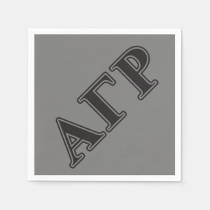 Alpha Gamma Rho Black Letters Paper Napkins