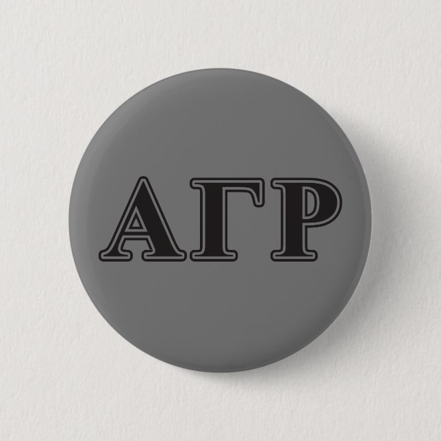 Alpha Gamma Rho Black Letters Pinback Button (Front)