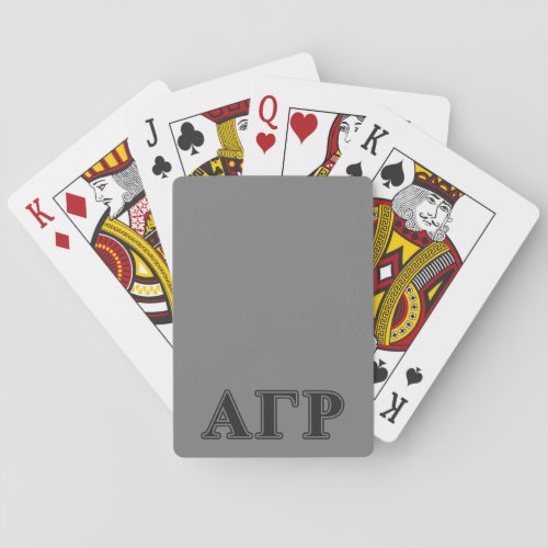 Alpha Gamma Rho Black Letters Poker Cards