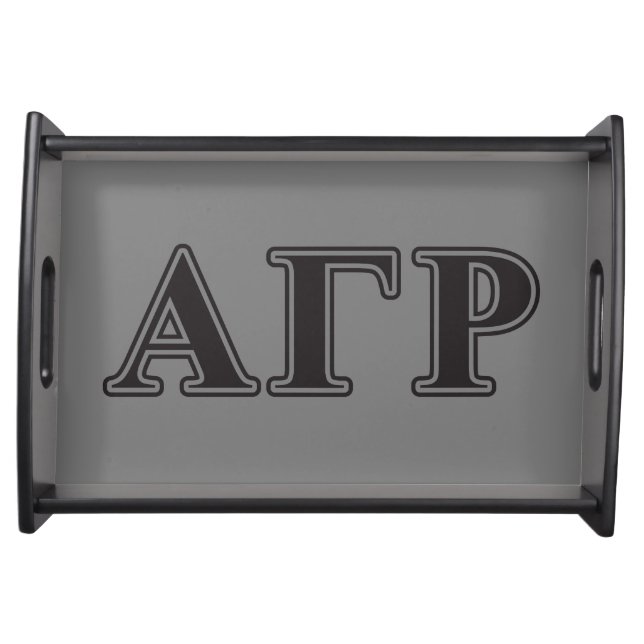 Alpha Gamma Rho Black Letters Serving Tray (Front)