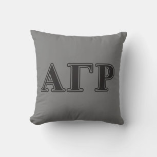 Alpha Gamma Rho Black Letters Throw Pillow