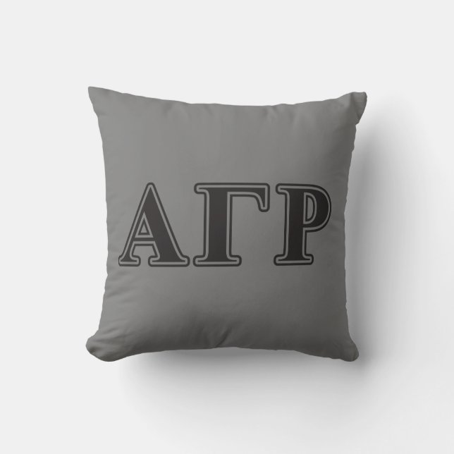 Alpha Gamma Rho Black Letters Throw Pillow (Front)