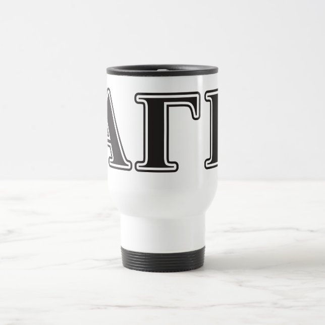 Alpha Gamma Rho Black Letters Travel Mug (Center)