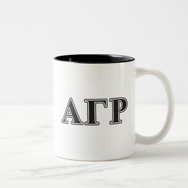 Alpha Gamma Rho Black Letters Two-Tone Coffee Mug (Right)