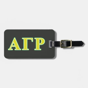 Alpha Gamma Rho Green and Yellow Letters Luggage Tag