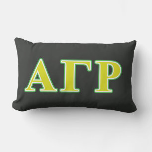 Alpha Gamma Rho Green and Yellow Letters Lumbar Pillow
