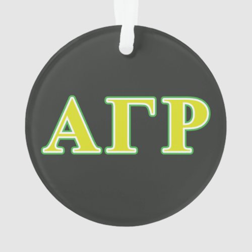 Alpha Gamma Rho Green and Yellow Letters Ornament