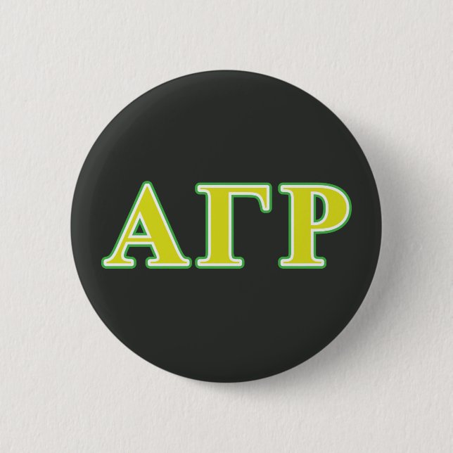 Alpha Gamma Rho Green and Yellow Letters Pinback Button (Front)