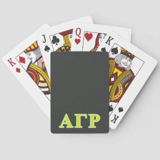 Alpha Gamma Rho Green and Yellow Letters Poker Cards