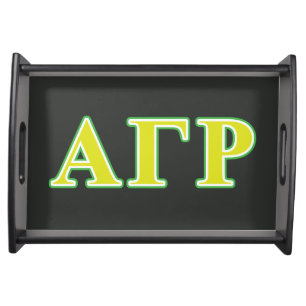 Alpha Gamma Rho Green and Yellow Letters Serving Tray