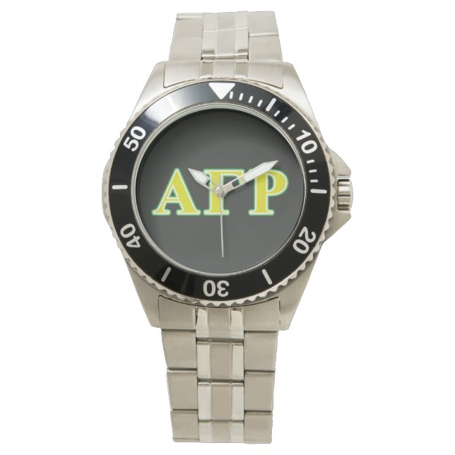 Alpha Gamma Rho Green and Yellow Letters Watch (Front)