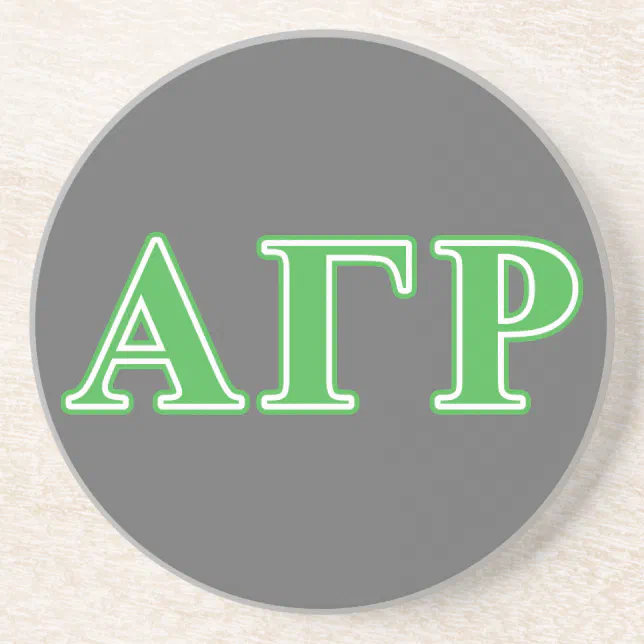 Alpha Gamma Rho Green Letters Drink Coaster | Zazzle