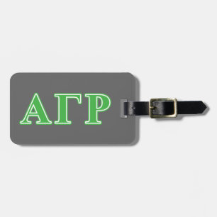Alpha Gamma Rho Green Letters Luggage Tag