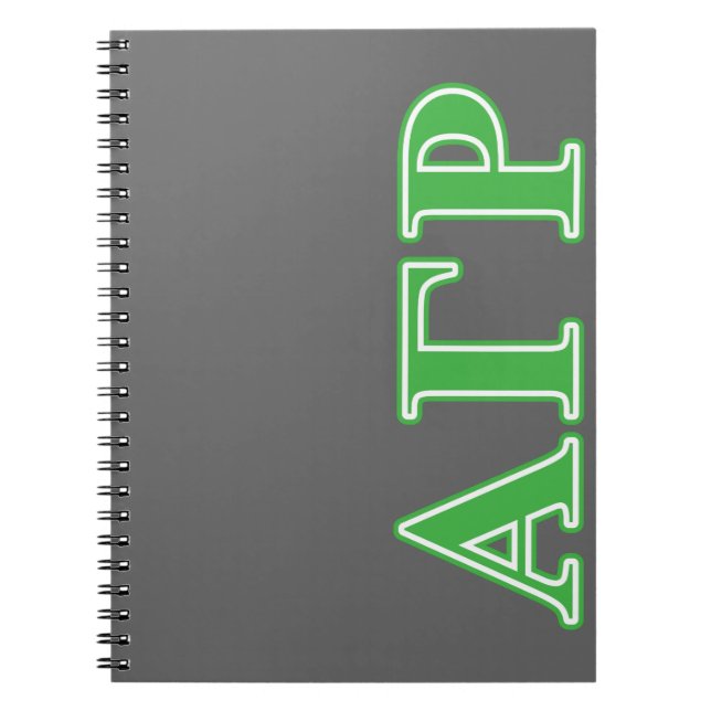 Alpha Gamma Rho Green Letters Notebook (Front)