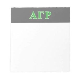 Alpha Gamma Rho Green Letters Notepad