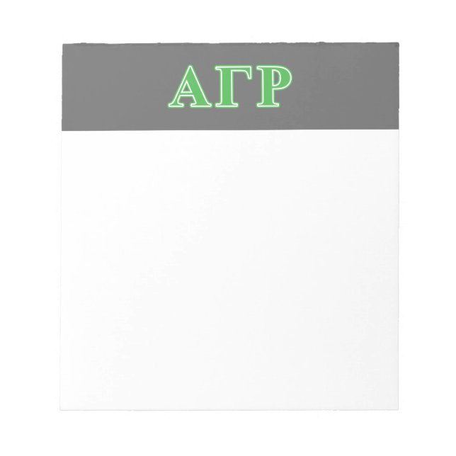 Alpha Gamma Rho Green Letters Notepad (Front)