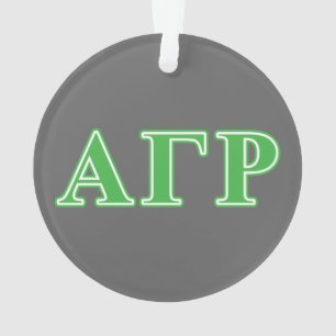 Alpha Gamma Rho Green Letters Ornament