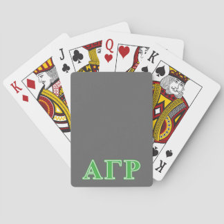 Alpha Gamma Rho Green Letters Poker Cards