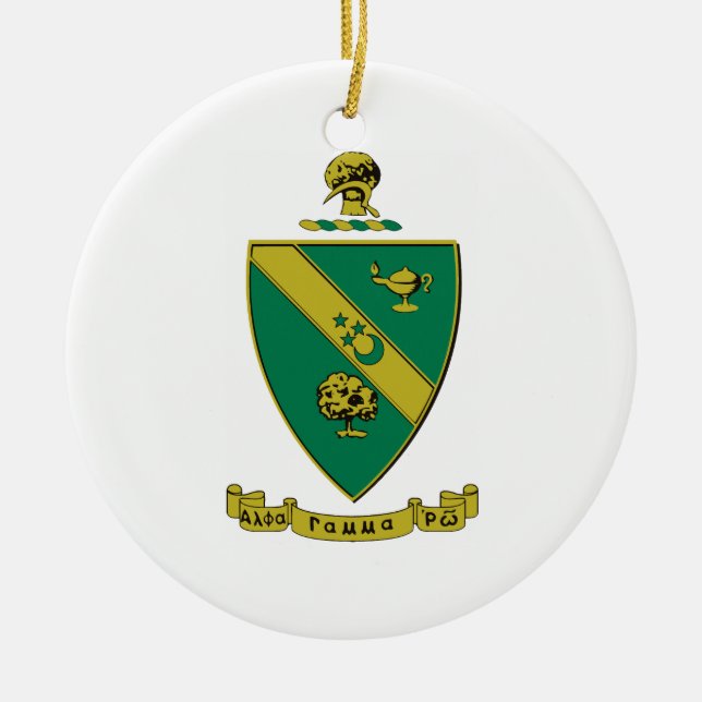 Alpha Gamma Rho Official Coat of Arms Ceramic Ornament (Front)