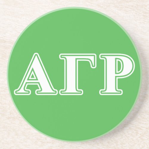 Alpha Gamma Rho White and Green Letters Coaster