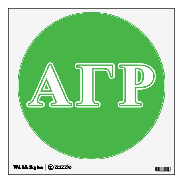 Alpha Gamma Rho White and Green Letters Wall Sticker (Front)