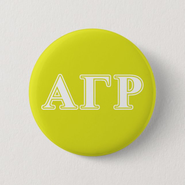 Alpha Gamma Rho White and Yellow Letters Button (Front)