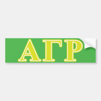 Alpha Gamma Rho Yellow Letters Bumper Sticker