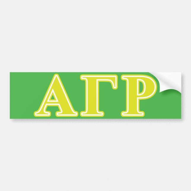 Alpha Gamma Rho Yellow Letters Bumper Sticker (Front)